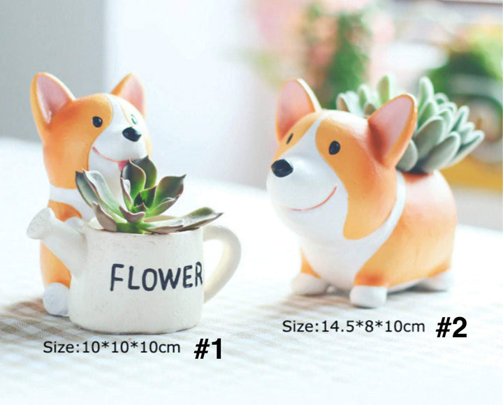 Stornfield | Mini pot de fleurs en résine Corgi