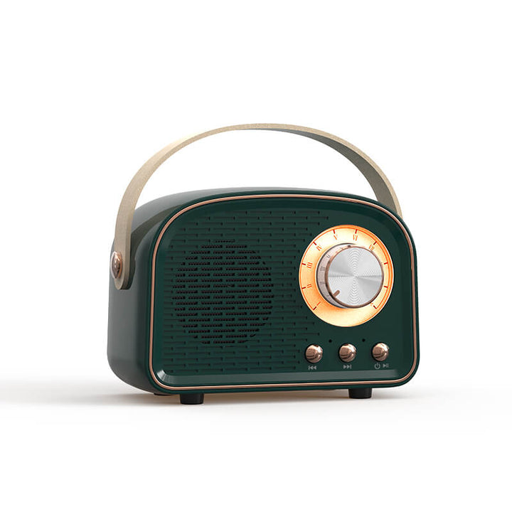 Stornfield | Radio Rond Rétro Haut-Parleur Bluetooth | Sans Fil | Portable | Son Stylé pour la Maison & en Déplacement