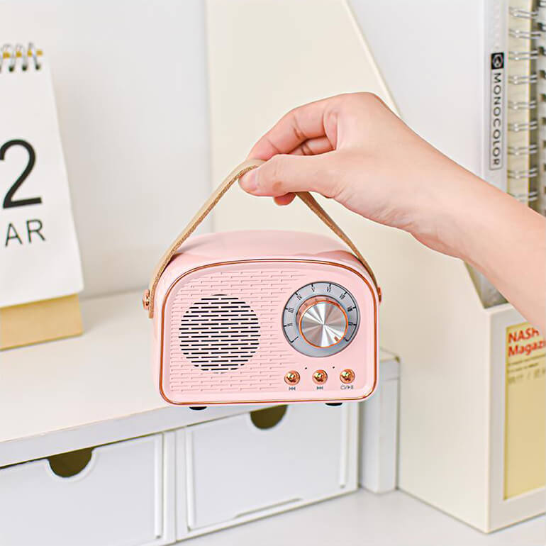 Stornfield | Retro Round Radio Bluetooth Speaker | Wireless | Portable | Stylish Sound for Home & On The Go