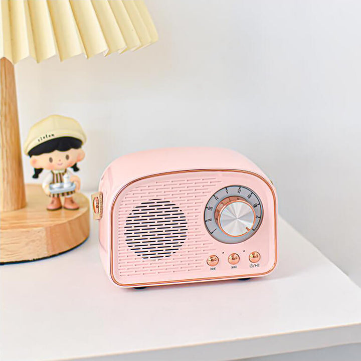 Stornfield | Radio Rond Rétro Haut-Parleur Bluetooth | Sans Fil | Portable | Son Stylé pour la Maison & en Déplacement