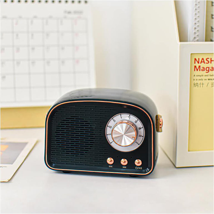 Stornfield | Retro Round Radio Bluetooth Speaker | Wireless | Portable | Stylish Sound for Home & On The Go