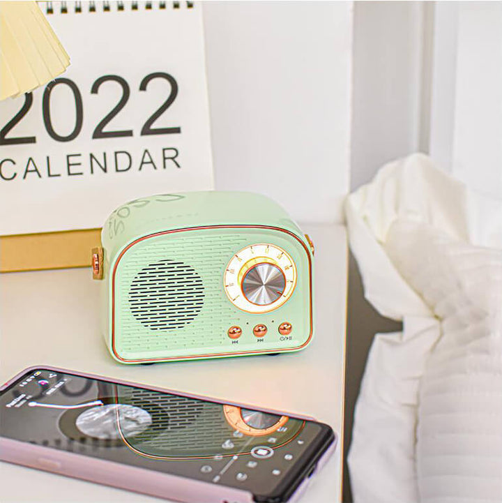 Stornfield | Retro Round Radio Bluetooth Speaker | Wireless | Portable | Stylish Sound for Home & On The Go
