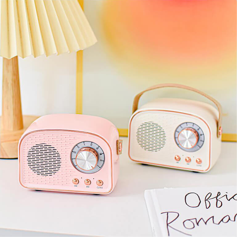 Stornfield | Radio Rond Rétro Haut-Parleur Bluetooth | Sans Fil | Portable | Son Stylé pour la Maison & en Déplacement