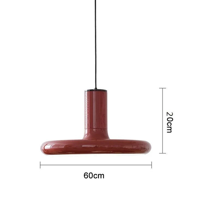 Retro Style Dark Red Saucer Pendant Light | Stornfield