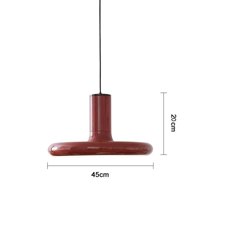 Retro Style Dark Red Saucer Pendant Light | Stornfield