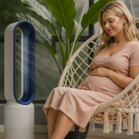 Portable Bladeless Fan with Air Purification and Remote Control | Stornfield