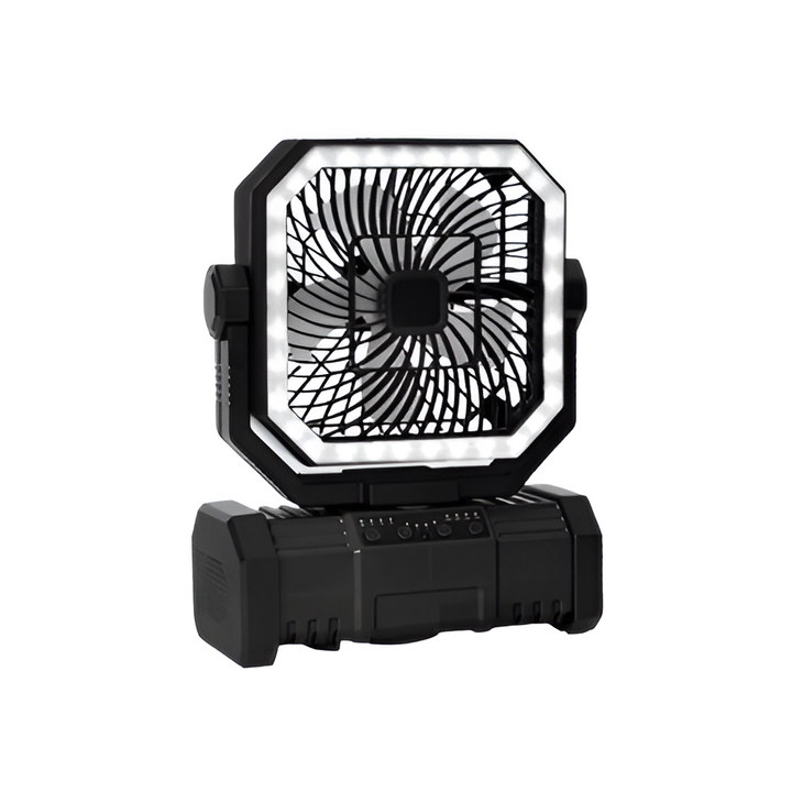 Rechargeable Camping Fan with 20000mAh Battery, 4 Speeds and LED Lantern | Stornfield