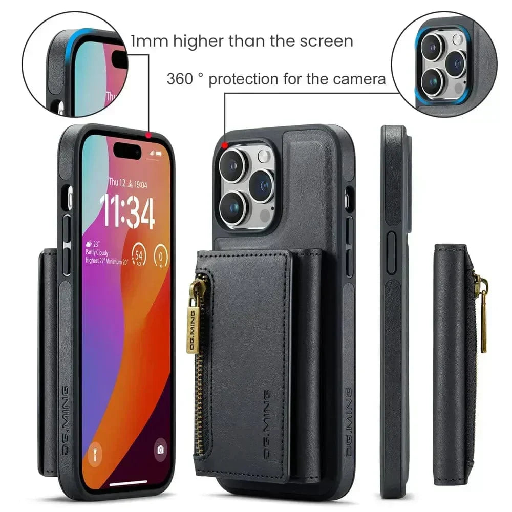 Stornfield | RFID iPhone Wallet Case | Removable Magnetic Car Mount Shockproof Case