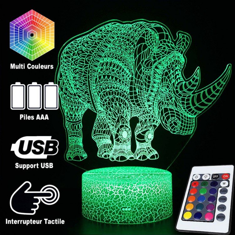 Stornfield | Majestic Rhinoceros 3D Lamp