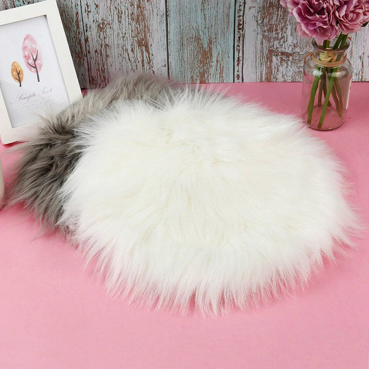Stornfield | Coussin Rond en Fourrure Synthétique