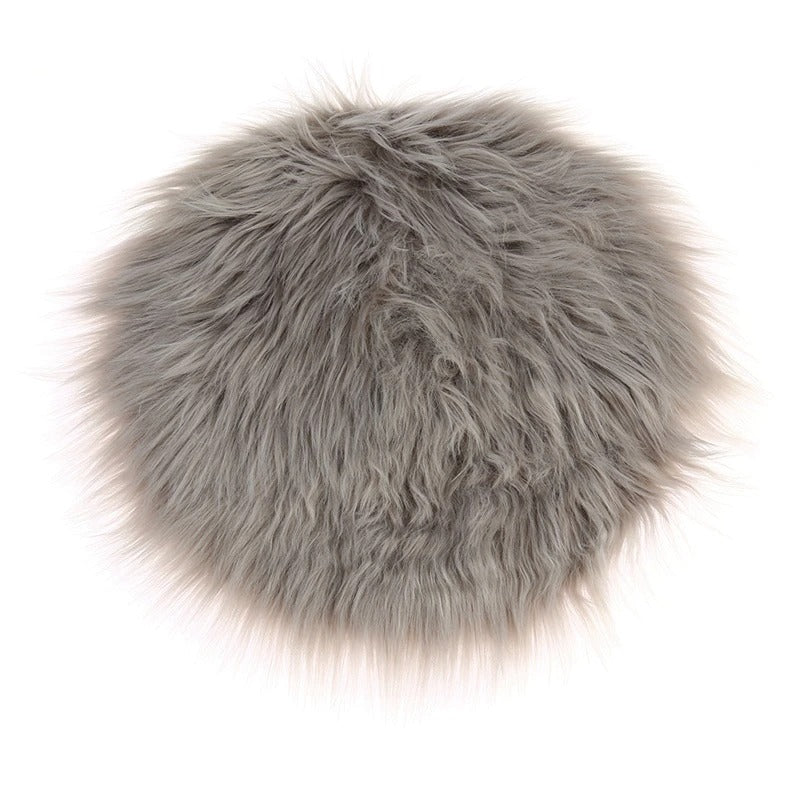 Stornfield | Coussin Rond en Fourrure Synthétique