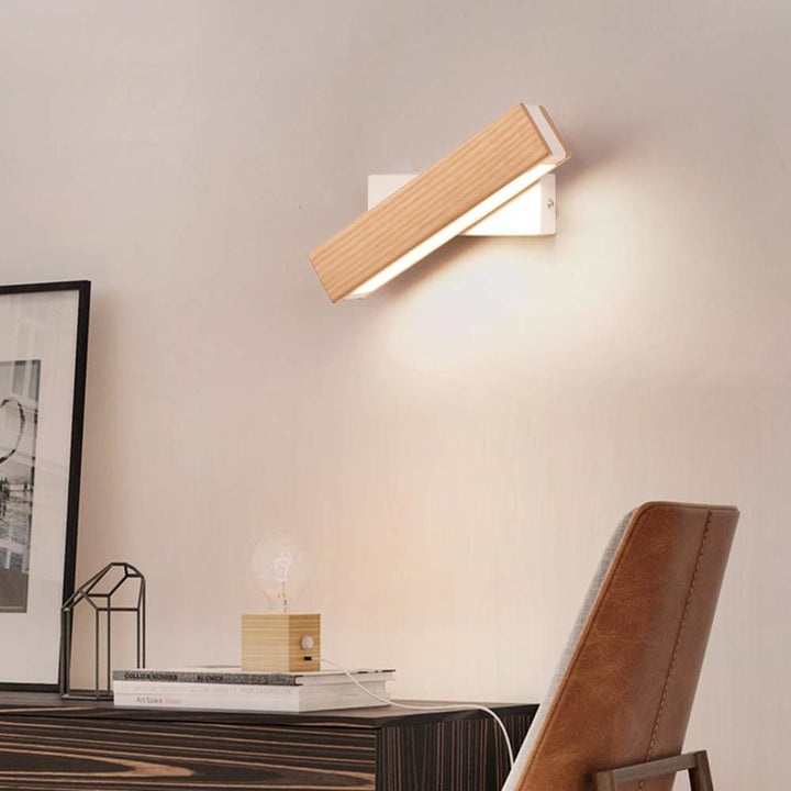 Stornfield | Lampe Murale LED en Bois Rotative - Jasper