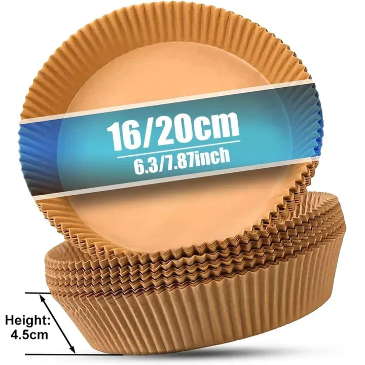 Stornfield Non-Stick Disposable Round Air Fryer Liners Microwaveable Baking Paper