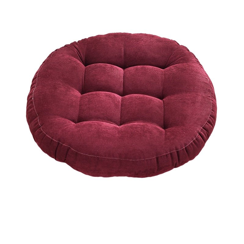 Round Corduroy Solid Tufted Thick Cushion for Comfort | Stornfield