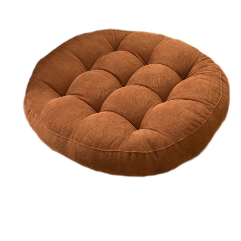 Round Corduroy Solid Tufted Thick Cushion for Comfort | Stornfield