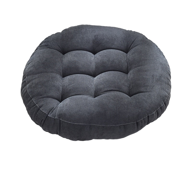 Round Corduroy Solid Tufted Thick Cushion for Comfort | Stornfield