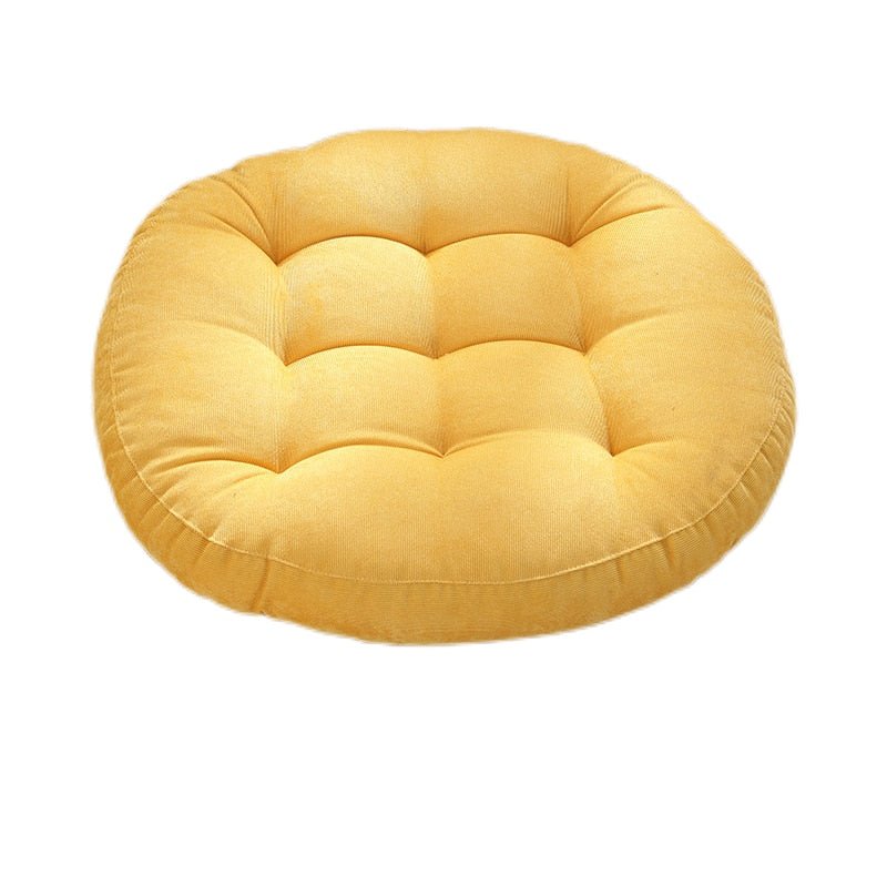 Round Corduroy Solid Tufted Thick Cushion for Comfort | Stornfield