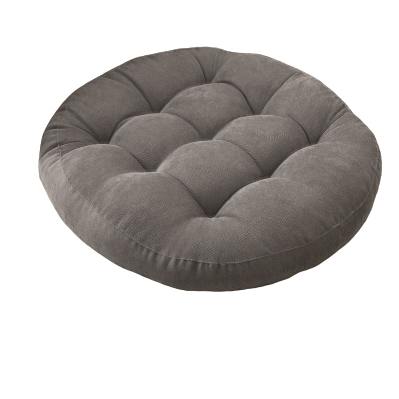 Round Corduroy Solid Tufted Thick Cushion for Comfort | Stornfield