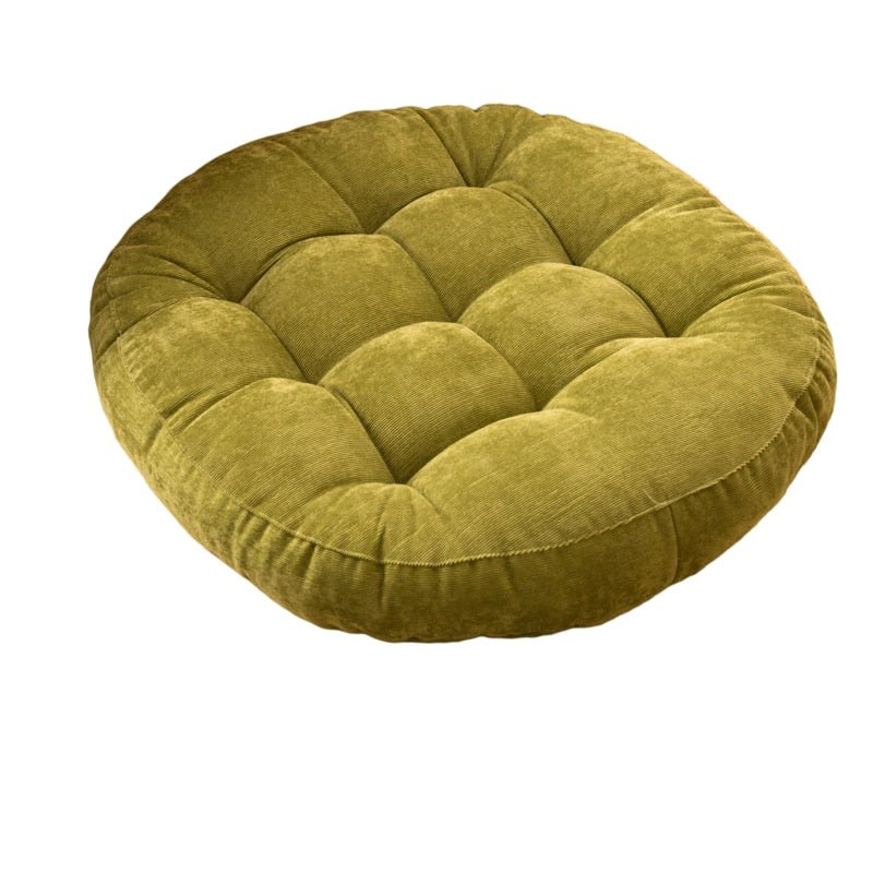 Round Corduroy Solid Tufted Thick Cushion for Comfort | Stornfield