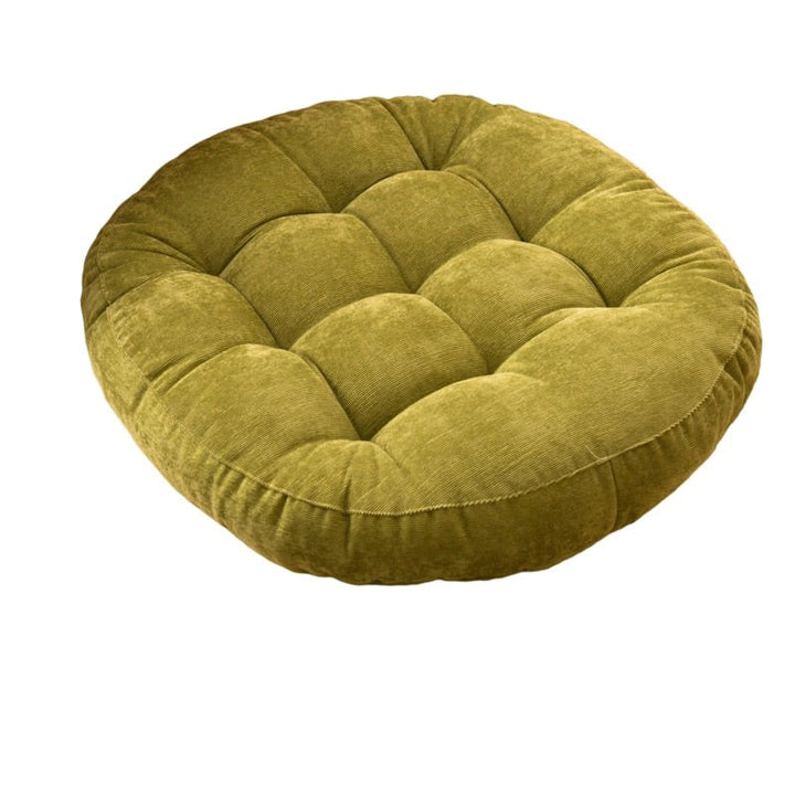 Round Corduroy Solid Tufted Thick Cushion for Comfort | Stornfield
