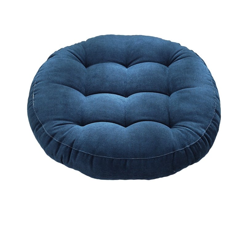 Round Corduroy Solid Tufted Thick Cushion for Comfort | Stornfield