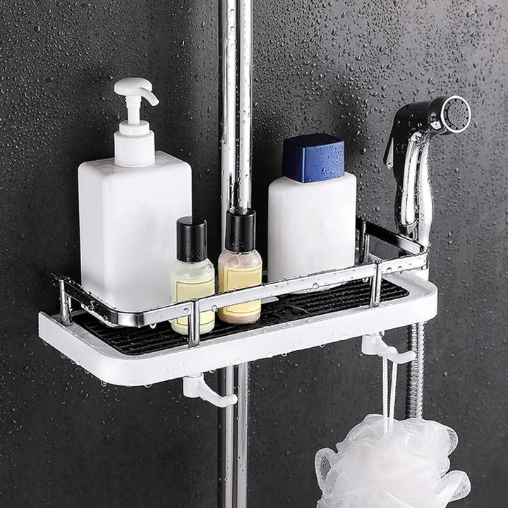Bathroom Shelf Caddy for Shower Rail, No Drilling Pole Shower Storage Rack Holder | Stornfield