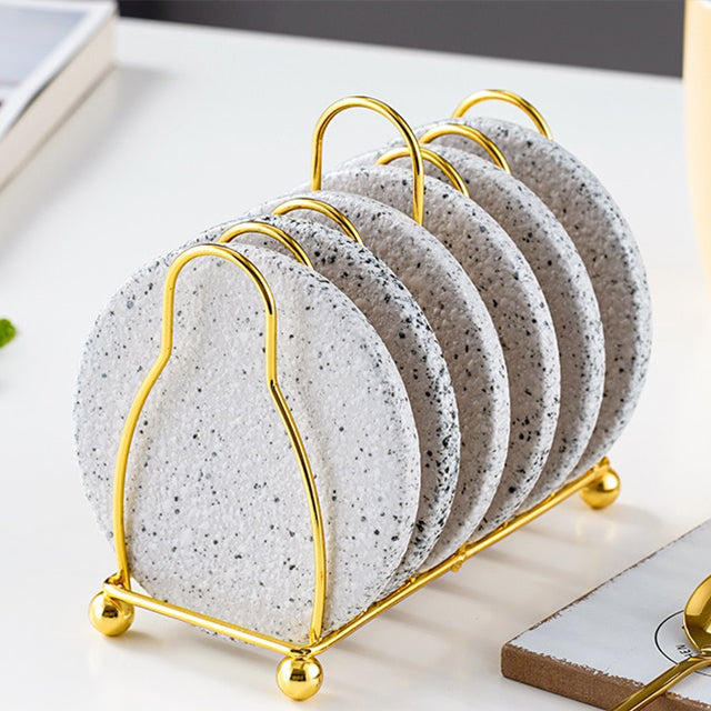 Stornfield | Marbled Ceramic Coaster Set with Holder