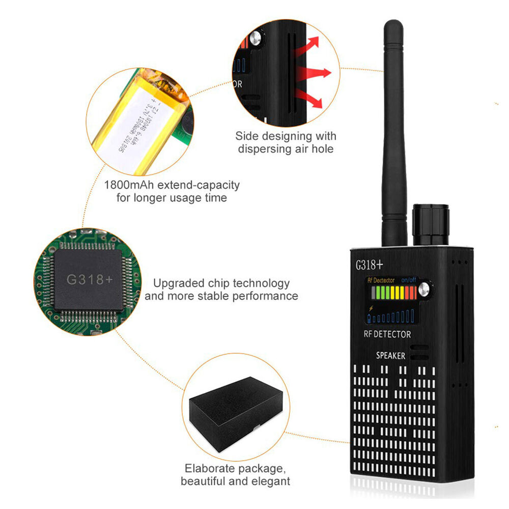 Stornfield | PrivacyGuard Detecto – RF Signal and Camera Detector with Laser Function and Alarm