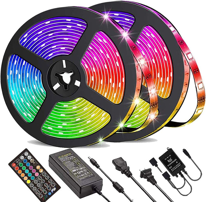 Stornfield | Bande lumineuse LED, 30 m, 15 m, Synchronisation musicale, Bluetooth, 5050, lumière ambiante RGB avec télécommande
