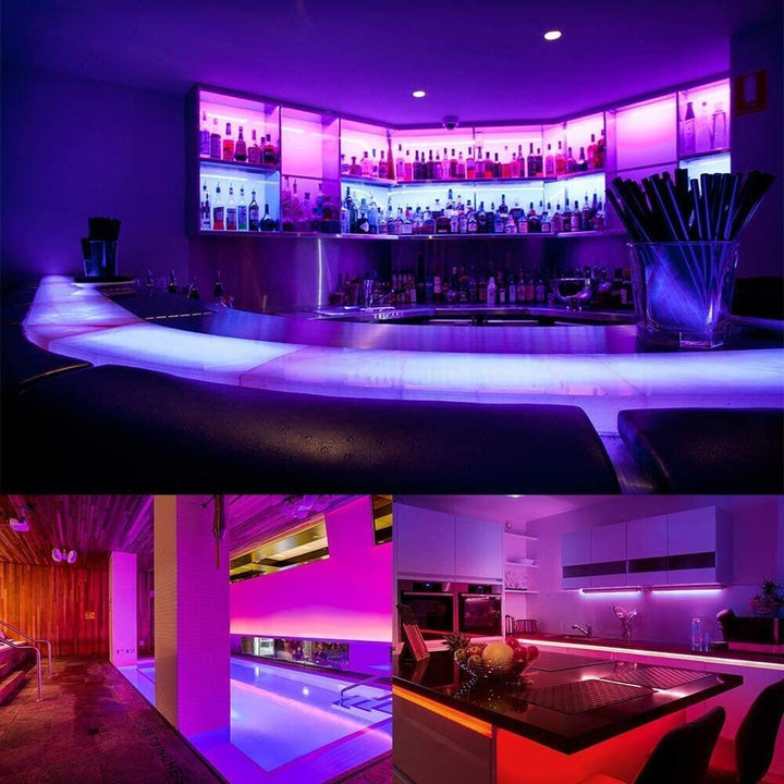 Stornfield | Bande lumineuse LED, 30 m, 15 m, Synchronisation musicale, Bluetooth, 5050, lumière ambiante RGB avec télécommande