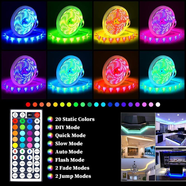 Stornfield | Bande lumineuse LED, 30 m, 15 m, Synchronisation musicale, Bluetooth, 5050, lumière ambiante RGB avec télécommande