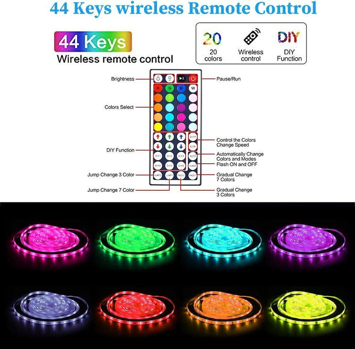 Stornfield | Bande lumineuse LED, 30 m, 15 m, Synchronisation musicale, Bluetooth, 5050, lumière ambiante RGB avec télécommande