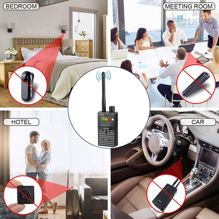 Stornfield | PrivacyGuard Detecto – RF Signal and Camera Detector with Laser Function and Alarm