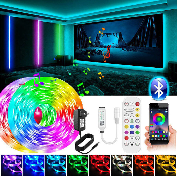 Stornfield | Bande lumineuse LED, 30 m, 15 m, Synchronisation musicale, Bluetooth, 5050, lumière ambiante RGB avec télécommande
