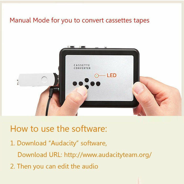 Stornfield | Cassette-to-MP3 Converter - Record to USB Stick - Music Player