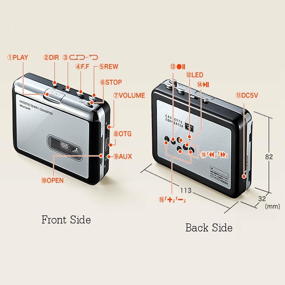 Stornfield | Cassette-to-MP3 Converter - Record to USB Stick - Music Player