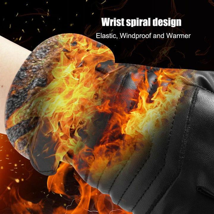 Stornfield | Gants de ski en cuir imperméables et chauds -30℃ pour l'hiver | Compatible avec les écrans tactiles