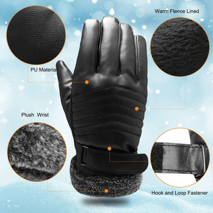 Stornfield | Gants de ski en cuir imperméables et chauds -30℃ pour l'hiver | Compatible avec les écrans tactiles