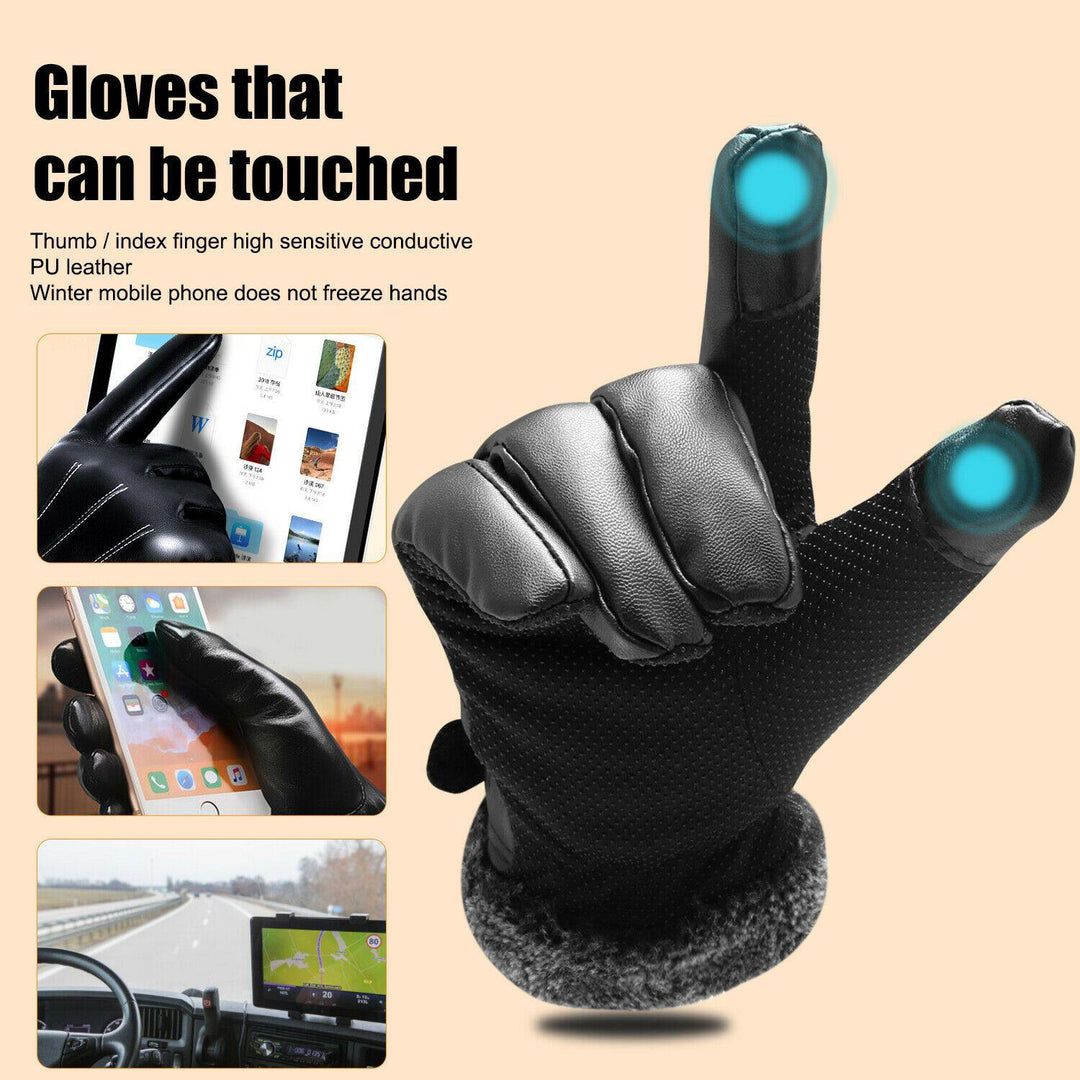 Stornfield | Gants de ski en cuir imperméables et chauds -30℃ pour l'hiver | Compatible avec les écrans tactiles