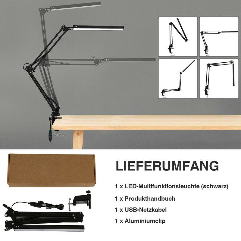 LED Desk Lamp Clamp Light Dimmable 10W | Stornfield