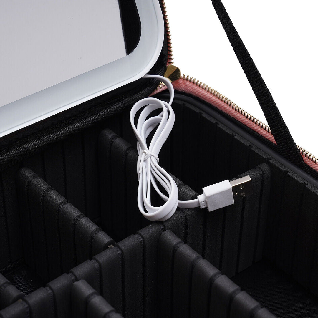 Travel Makeup Case with LED Light & Mirror Portable Stornfield