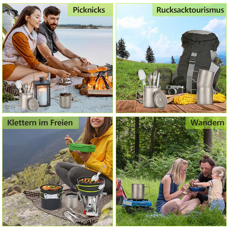 Titan Cup Set with Cutlery Forks & Spoons Camping Cups | Stornfield