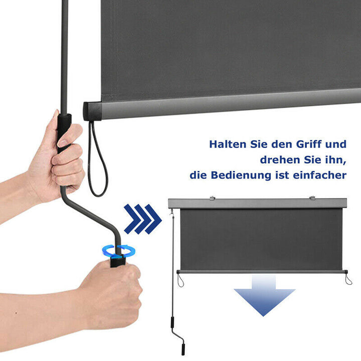 Vertical awning sun protection outdoor roller blind anthracite 2.5M*1.4M | Stornfield