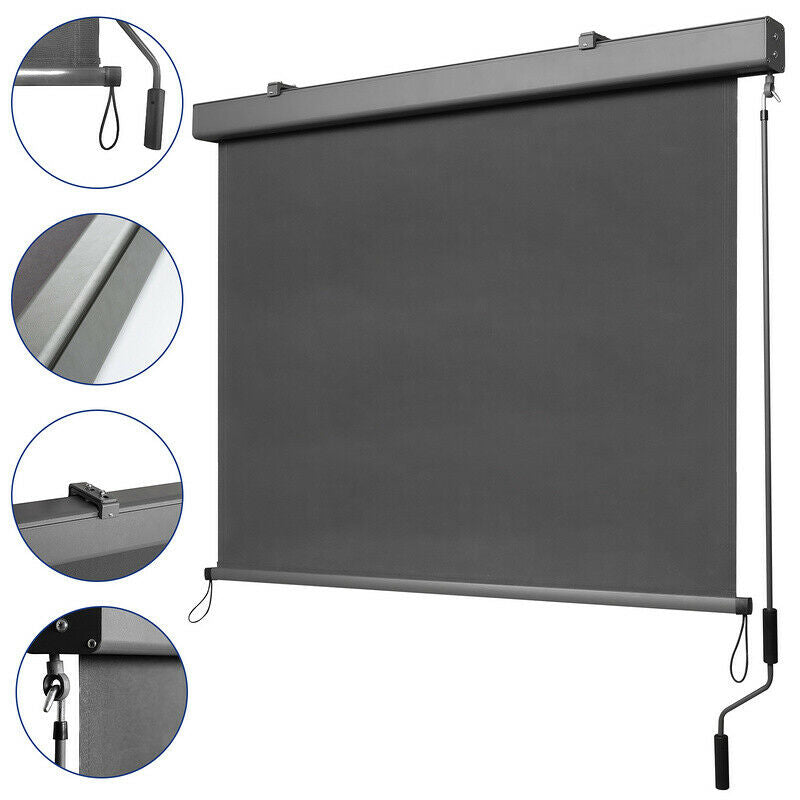 Vertical awning sun protection outdoor roller blind anthracite 2.5M*1.4M | Stornfield