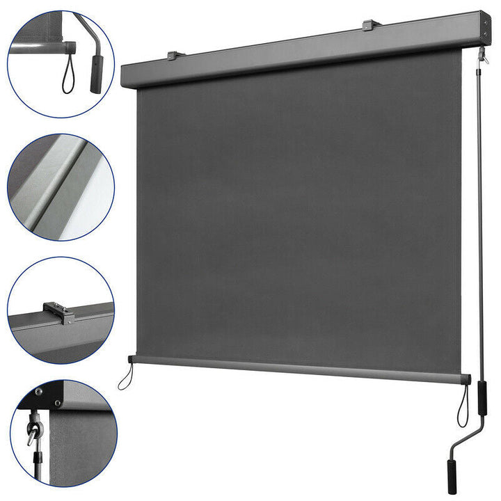Vertical awning sun protection outdoor roller blind anthracite 2.5M*1.4M | Stornfield