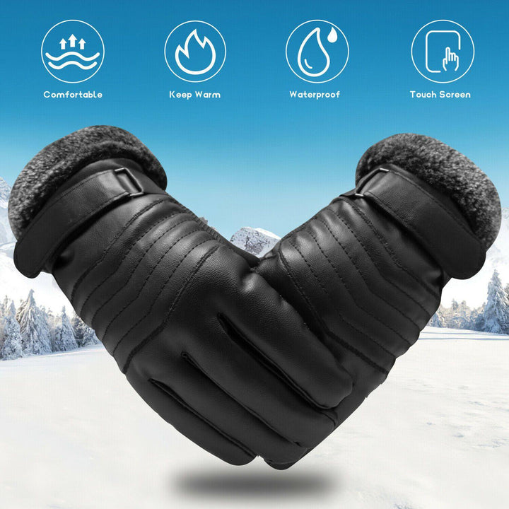Stornfield | Gants de ski en cuir imperméables et chauds -30℃ pour l'hiver | Compatible avec les écrans tactiles