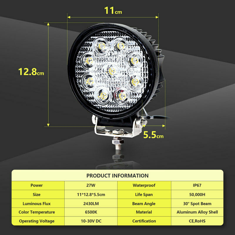 LED Work Spotlight 6X 27W Spotlight | Stornfield
