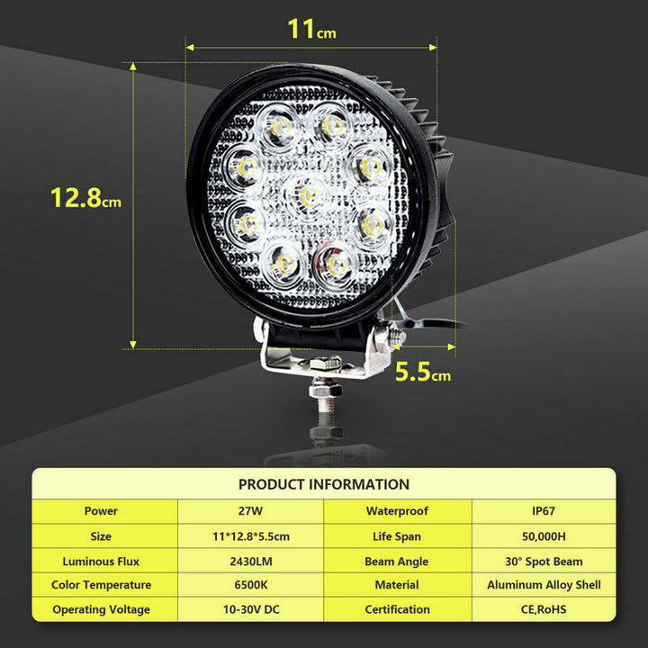 LED Work Spotlight 6X 27W Spotlight | Stornfield