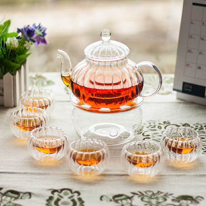 Stornfield | Ensemble de théière en verre clair cristal