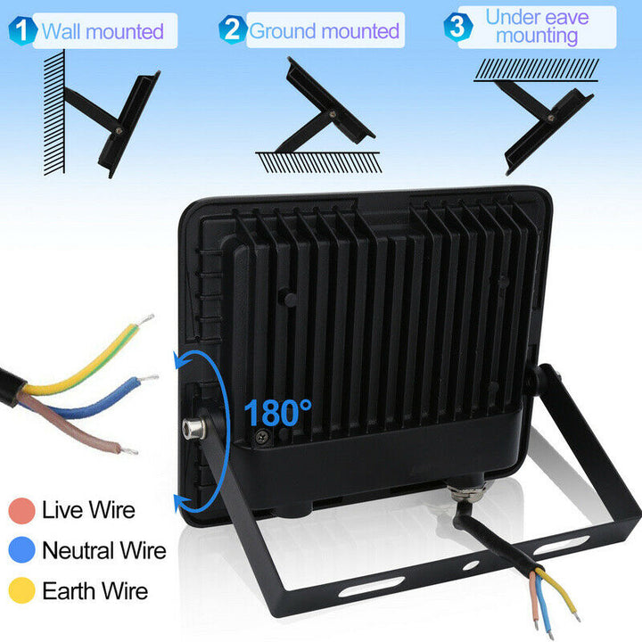 LED Floodlight with Tripod Construction Light 2X50W Cool White | Stornfield